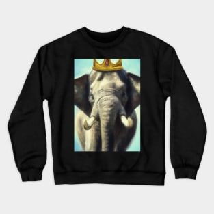 Elephant with a Crown Crewneck Sweatshirt